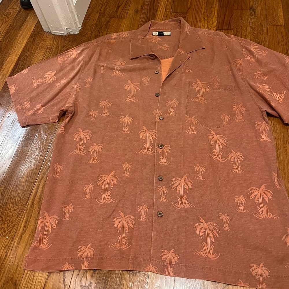 Tommy Bahama Rust Palm Tree Casual Shirt